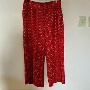 Max Studio Pattern Pants Women Size M Wide Legs Red Pattern Casual Beach